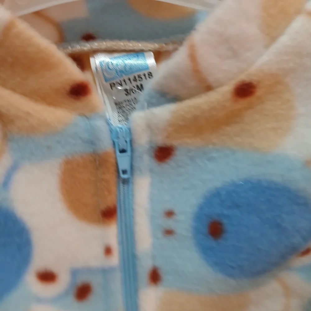 Carter's Blue and Cream Patterned Footie